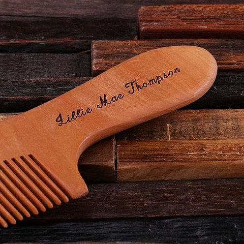 Image of Personalized Natural Hardwood Hair Comb - Assorted - Womens Gifts