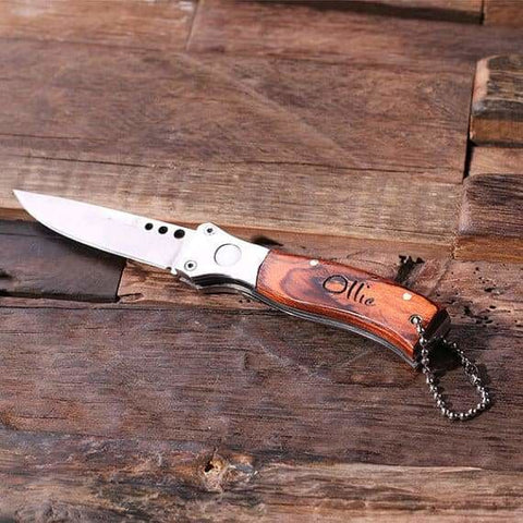 Image of Personalized Pocket Knife Dagger with Wood Box - Knives & Gift Box
