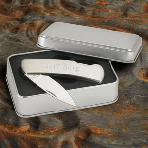 Personalized Pocket Knife - Set of 5 - Stainless Steel - Lock Back - Groomsmen - Pocket Knives & Tools
