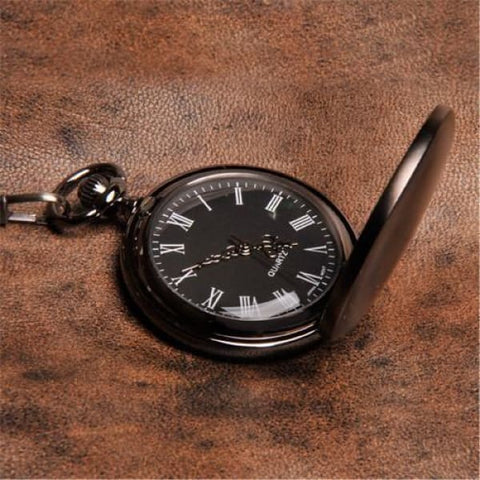 Image of Personalized Pocket Watch - Gunmetal - 1.5 Diameter - Keepsake Gifts