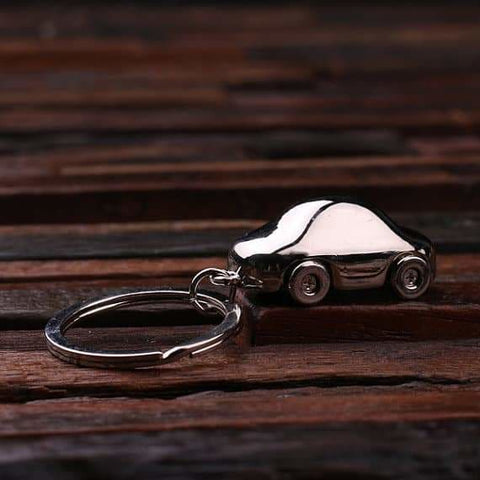 Image of Personalized Polished Stainless Steel Key Chain Car w/Box - Key Chains & Gift Box