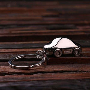 Personalized Polished Stainless Steel Key Chain Car w/Box - Key Chains & Gift Box