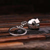 Personalized Polished Stainless Steel Key Chain Motorcycle Helmet - Key Chains