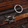 Personalized Polished Stainless Steel Key Chain Ships Wheel - Key Chains