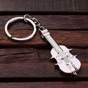 Personalized Polished Stainless Steel Key Chain Violin w/Box - Key Chains & Gift Box