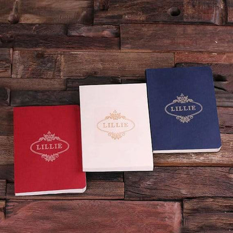 Image of Personalized Portfolio Journal White Blue or Red - Journals & Notebooks