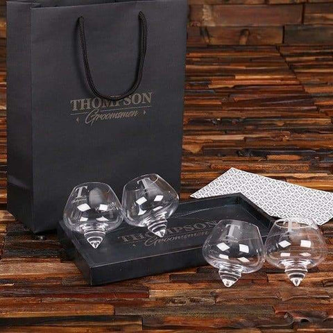 Image of Personalized Rocking Whiskey Glass & Marble Serving Tray Set - Assorted - Groomsmen