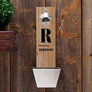 Personalized Set of 5 Wall Mounted Bottle Openers for Groomsmen - Bar Accessories