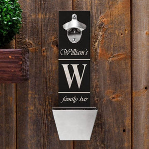Personalized Set of 5 Wall Mounted Bottle Openers for Groomsmen - FamilyBar - Bar Accessories