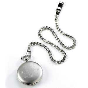 Personalized Silver Brushed Pocket Watch - Keepsake Gifts