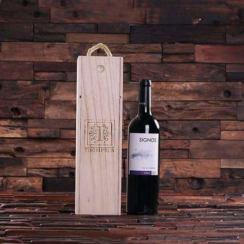 Image of Personalized Single Bottle Wine Box - Assorted - Beer & Wine