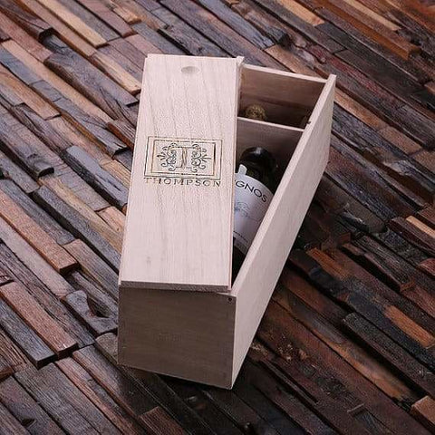 Image of Personalized Single Bottle Wine Box - Assorted - Beer & Wine
