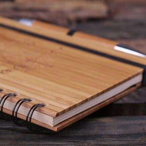 Personalized Spiral Bamboo Notebook & Pen - Journals & Notebooks