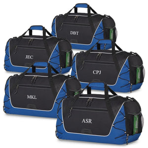 Personalized Sports Weekender Duffel Bag - Set of 5 - Blue - Travel Gifts