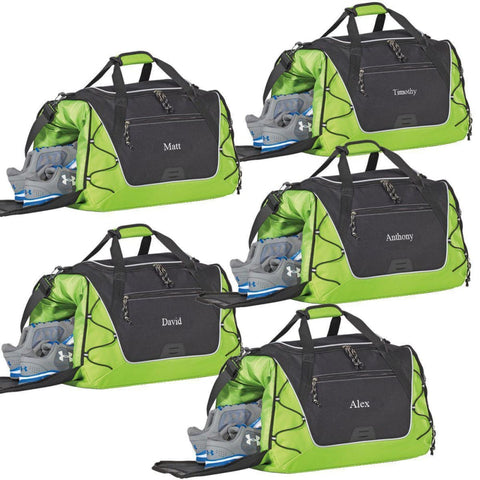 Image of Personalized Sports Weekender Duffel Bag - Set of 5 - Green - Travel Gifts