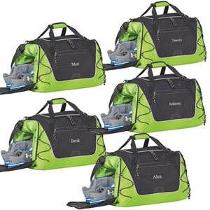 Personalized Sports Weekender Duffel Bag - Set of 5 - Green - Travel Gifts