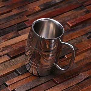 Personalized Stainless Steel Beer Mug 14 oz. Monogram with Wood Box - All Products