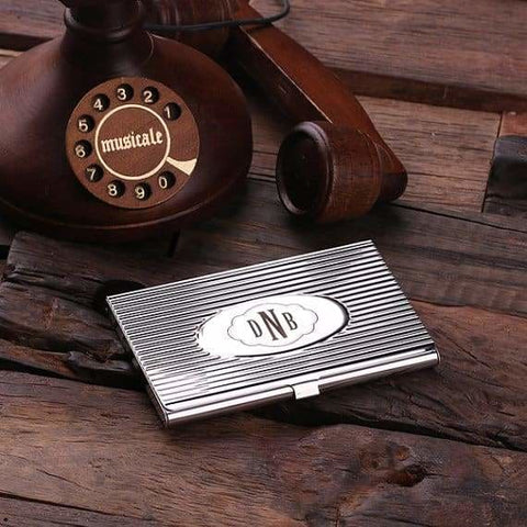 Image of Personalized Stainless Steel Business Card Holder - Cardholders