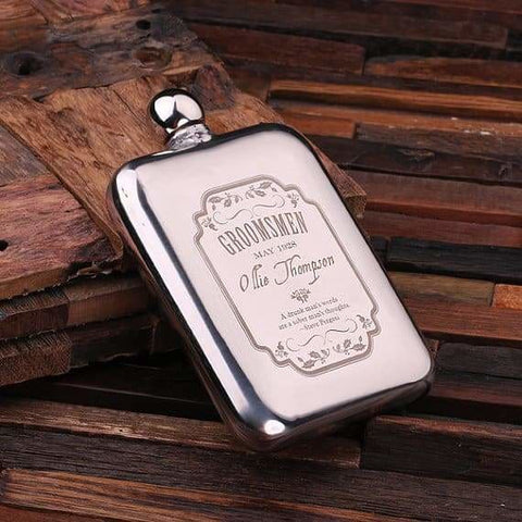 Image of Personalized Stainless Steel Flask 6 oz. - Flasks