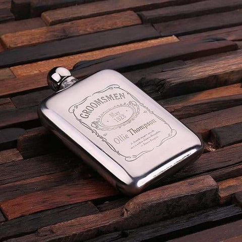 Image of Personalized Stainless Steel Flask 6 oz. - Flasks