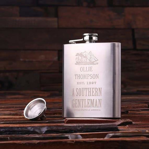 Image of Personalized Stainless Steel Flask 7 oz. - Flasks
