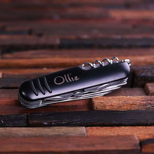 Personalized Ultility Pocket Knife 11 Tools in Red or Black - Knives