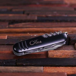 Personalized Ultility Pocket Knife 11 Tools in Red or Black - Knives
