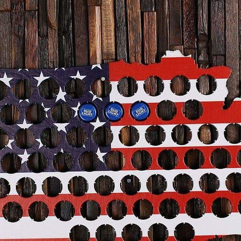 Image of Personalized USA Beer Cap Map Man Cave Groomsmen Best Man Men Gifts Dorm Room 21st Birthday Father s Day US Army Beer Cap Holder E - Beer