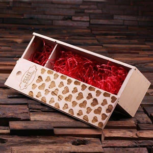 Personalized Valentines Day Wood Wine Box - Assorted - Valentines