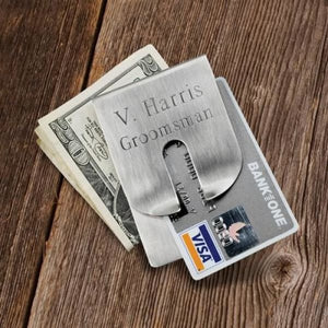Personalized Wallet - Money Clip - Stainless Steel - Groomsmen - Money Clips