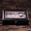 Personalized Watch Box in Burgundy & Black Crocodile - Boxes - Watches