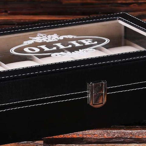 Image of Personalized Watch Box Plain Black - Boxes - Watches