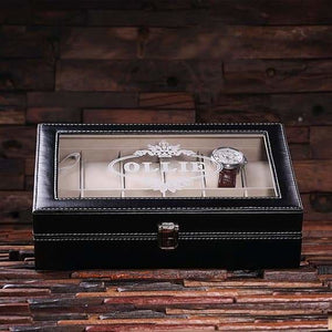 Personalized Watch Box Plain Black - Boxes - Watches