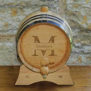 Personalized Whiskey Barrel - Set of 5 - Oak - Groomsmen - 2 Liters - Barware