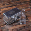 Personalized Whiskey Decanter with Global Bottle Metal Case with Lock - Decanter - Whiskey Sets