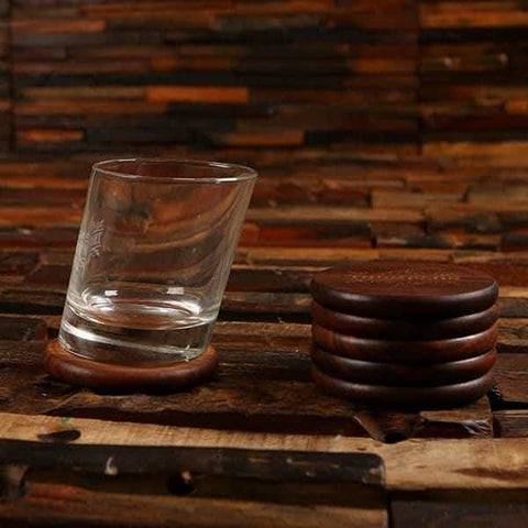 Image of Personalized Whiskey Glass Coasters & Coaster Storage Box - All Products
