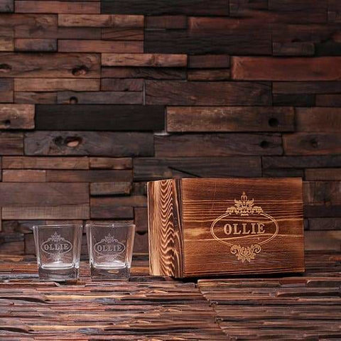 Image of Personalized Whiskey Glass Set w/Keepsake Box - All Products