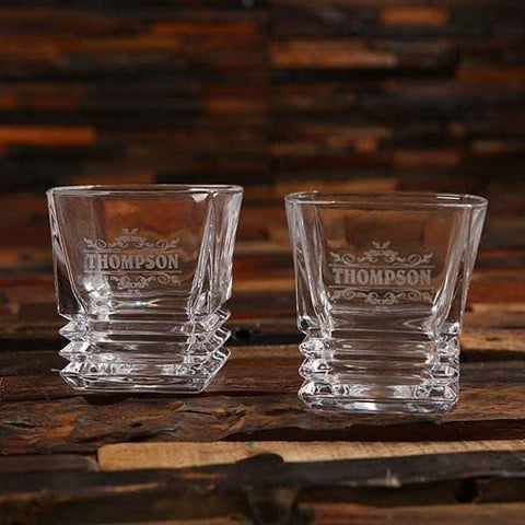 Image of Personalized Whiskey Glass & Wood Box Gift Set - All Products