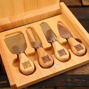 Personalized Wine Glass Cheese Board & Cheese Knife Set - All Products