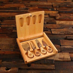 Personalized Wine Glass Cheese Board & Cheese Knife Set - All Products