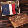 Personalized Womens Executive Gift Set w/Keepsake Box Journals & Pens Red White & Blue Set - Journal Gift Sets