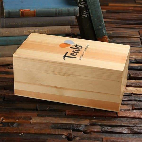 Image of Personalized Wood Box (11 x 5 x 5.5 in) - Boxes - Pine Wood (Natural)