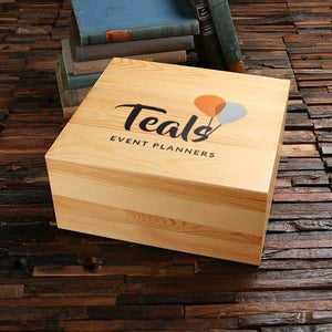 Personalized Wood Box (12.5 x 11.5 x 5.75 in) - Boxes - Pine Wood (Natural)