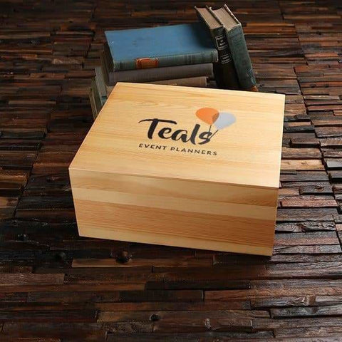 Image of Personalized Wood Box (13.25 x 11.75 x 5.75 in) - Boxes - Pine Wood (Natural)