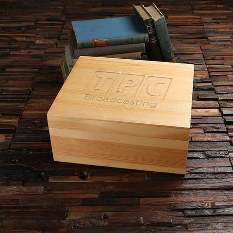 Image of Personalized Wood Box (13.25 x 11.75 x 5.75 in) - Boxes - Pine Wood (Natural)