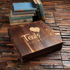 Personalized Wood Box (13.5 x 13.4 x 3.25 in) - Boxes - Pine Wood (Brown)