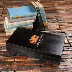 Personalized Wood Box (15.25 x 8.25 x 3.25 in) - Boxes - Pine Wood (Black)