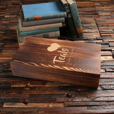 Image of Personalized Wood Box (15.25 x 8.25 x 3.25 in) - Boxes - Pine Wood (Brown)
