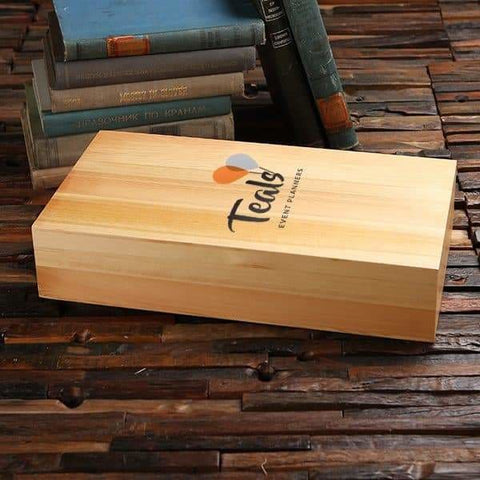 Image of Personalized Wood Box (15.25 x 8.25 x 3.25 in) - Boxes - Pine Wood (Natural)