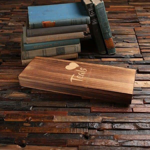 Image of Personalized Wood Box (15 x 7 x 1.5 in) - Boxes - Pine Wood (Brown)
